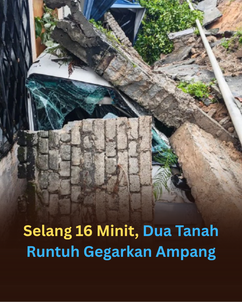 Dua kejadian tanah runtuh berlaku di Ampang