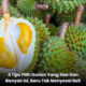 Durian segar yang baru dibuka dengan isi kuning tebal