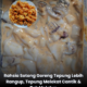 Sotong goreng tepung rangup berwarna keemasan selepas digoreng dengan salutan tepung yang melekat cantik dan garing.