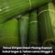 Daun pisang segar diikat dan disimpan dalam plastik selepas direndam untuk memastikan tahan lama di dalam peti sejuk.