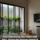 Sudut ruang hijau dalam bilik tidur dengan pokok indoor yang memberikan suasana tenang seperti resort.