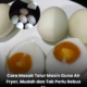 Telur masin dimasak menggunakan air fryer dalam loyang kecil dengan hasil masak sempurna tanpa perlu direbus menggunakan air.
